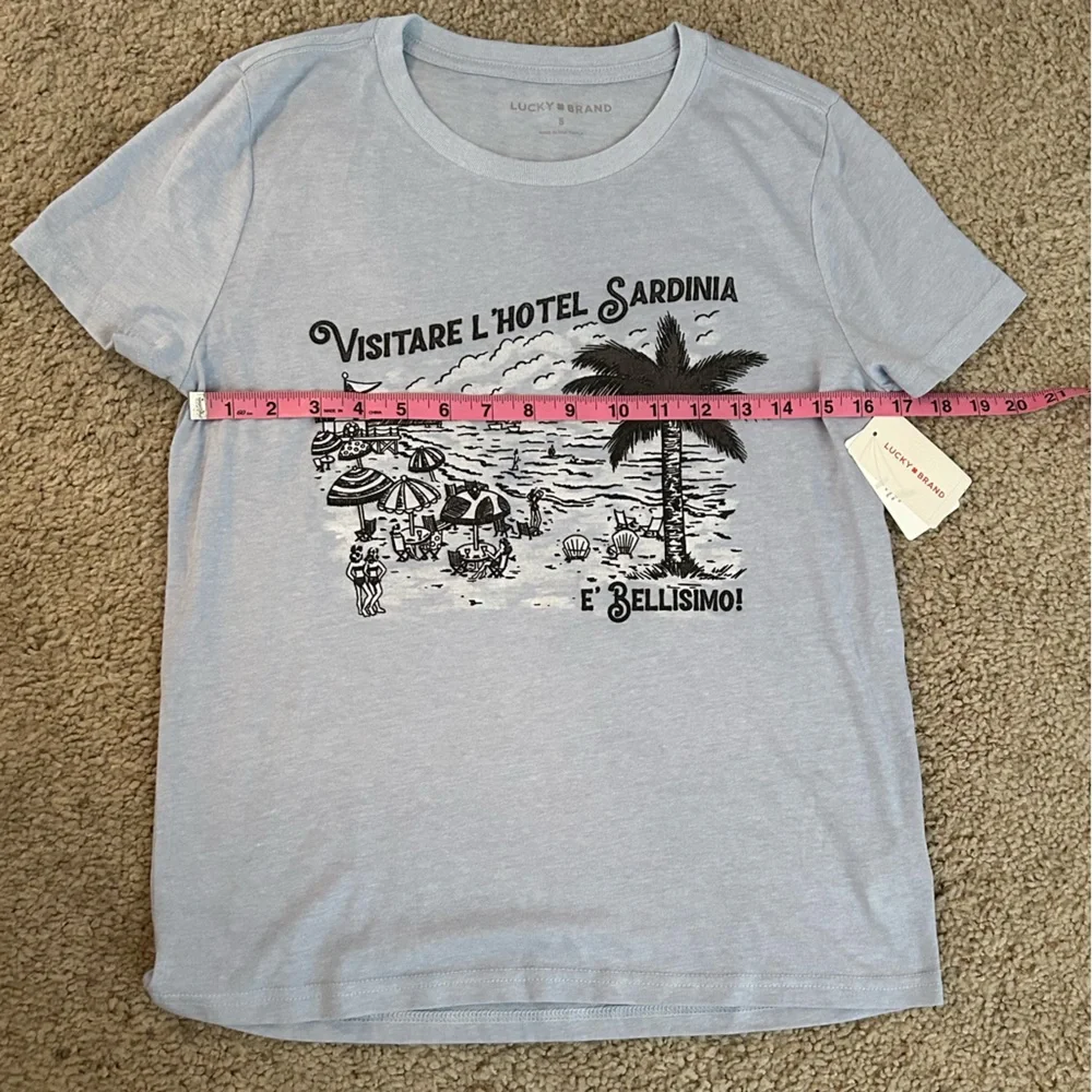 Lucky Brand Sardinia Graphic Tee in Light Blue - Picture 9 of 10